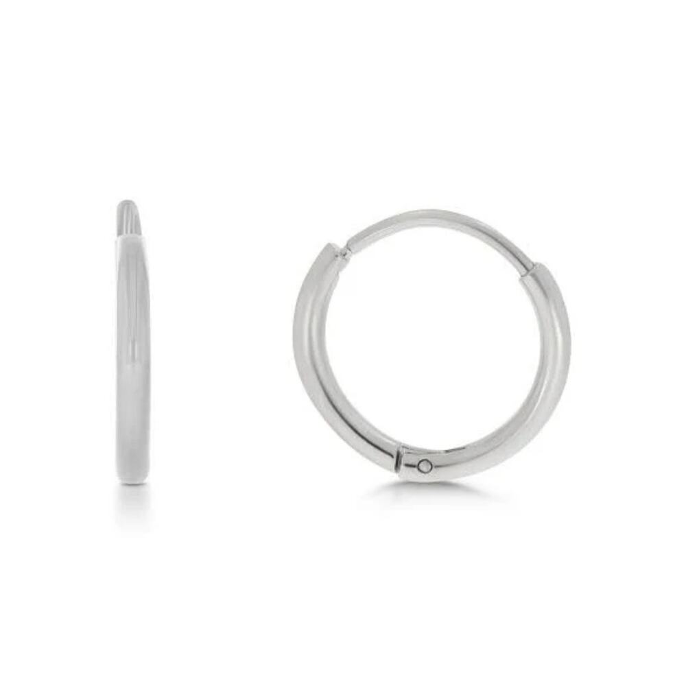 Hey Harper Dazzling Loop Huggy Earrings Silver Waterproof NWT